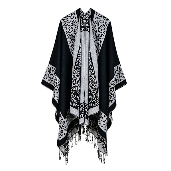 Diamond Fringe sjal för damer Black and white