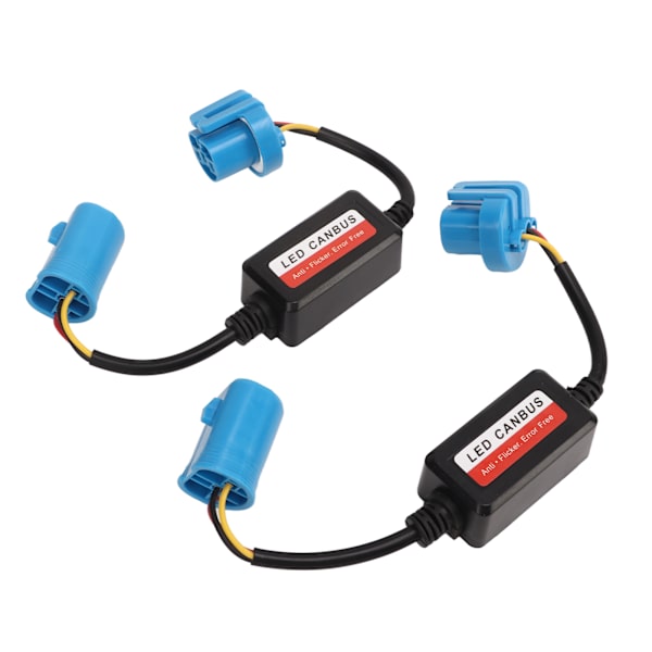 2 stk. 9007 HB5 Headlight Decoder 12V DC Anti Flicker Resistor Canceller for LED-frontlykt eller tåkelys
