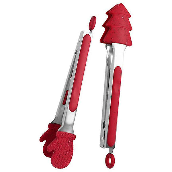 Bagning Madlavning BBQ Clip Silikone rustfrit stål Red