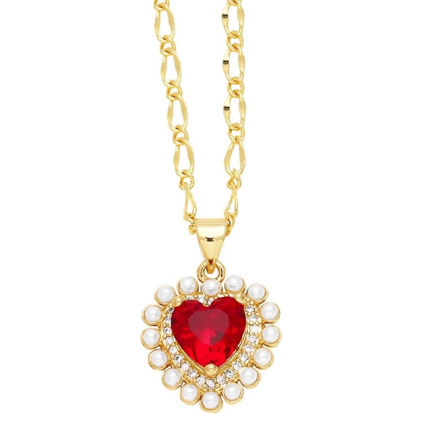 Halsband Vintage Zircon Heart Stud Modesmycken Ac9906 Green