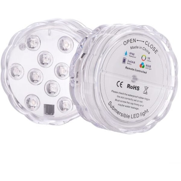 Dykning LED poollys, dekorative farveskiftende lys, velegnet til akvariebade, vaser, pools, damme, (28 Button Su