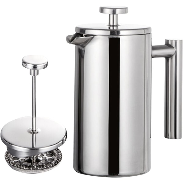 1000 ml rostfritt stål handtrycksfilter för kaffebryggare med filternät mesh