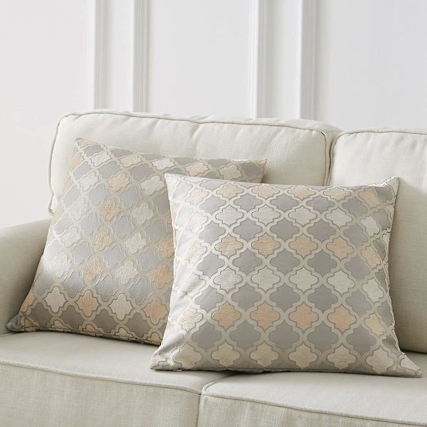 Dekorativ soffa örngott, soffa tjock kudd örngott, fyrkantig grå lyx kuddar 2 set 60*60 cm Lanterne