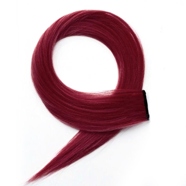 Langt rett hårstykke Høytemperaturtråd No Trace Matt Monokrom moteparykk for kvinner Raspberry Red