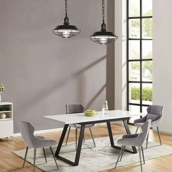 Ljuskrona Pendel Light Industrial Taklampa E27 Metallskärm för sovrum Vardagsrum Bar Restaurang Svart - 26cm -