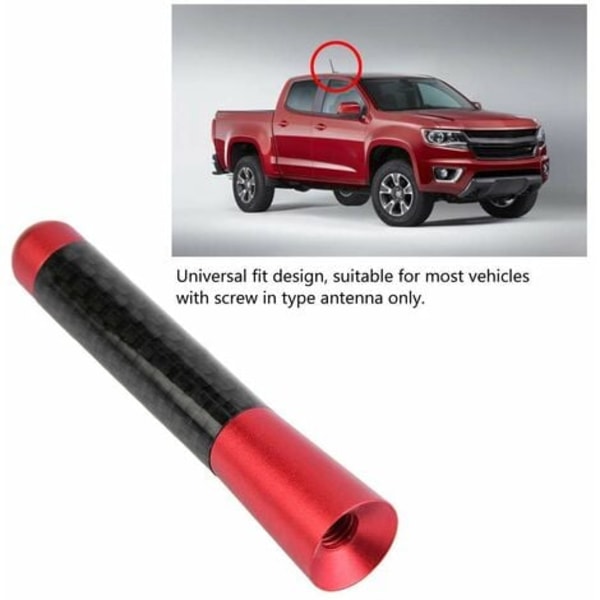 Auton antenni, 8cm hiilikuituruuviradion lyhyt antenni universal auton modifiointiin (punainen)