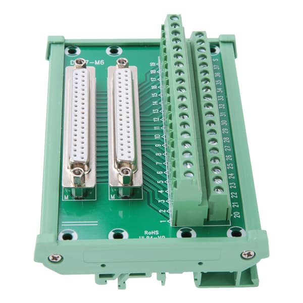 DB37 M6 Dobbelt Hun DIN Skinne Monterings Terminalblok Interface Modul Board Connector
