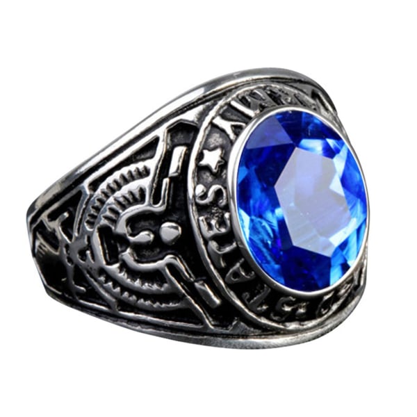 Ring Punk Oval Form Rhinestone Inlagd Punk Klassisk Ring För Fest Blue 13