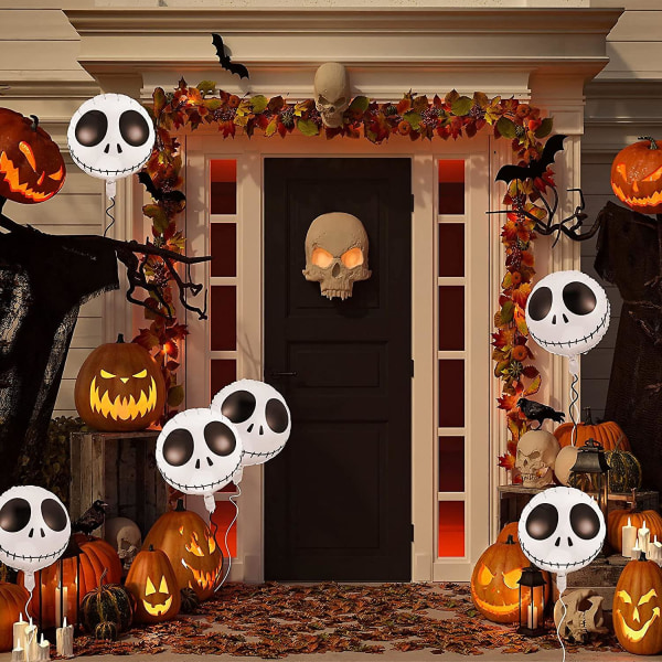 (25) Halloween skalle folieballonger med 2 rullband 18"