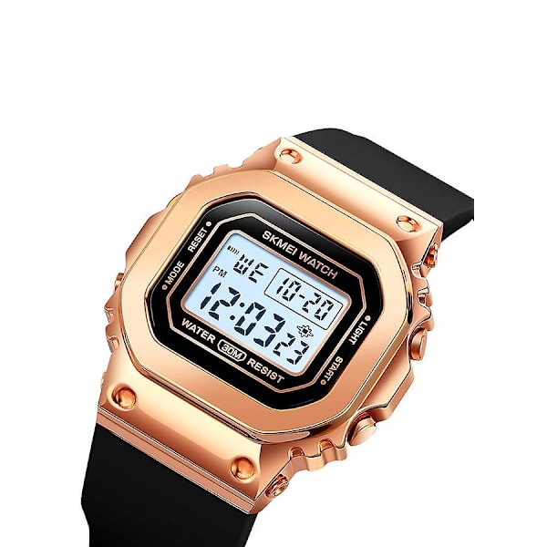 Herrmode utomhussport multifunktionslarm 5 bar vattentät digital watch 1796