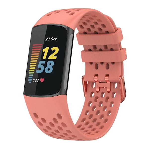 Ersättningsarmband Fitbit charge5 silikonband samma stil hål stil White