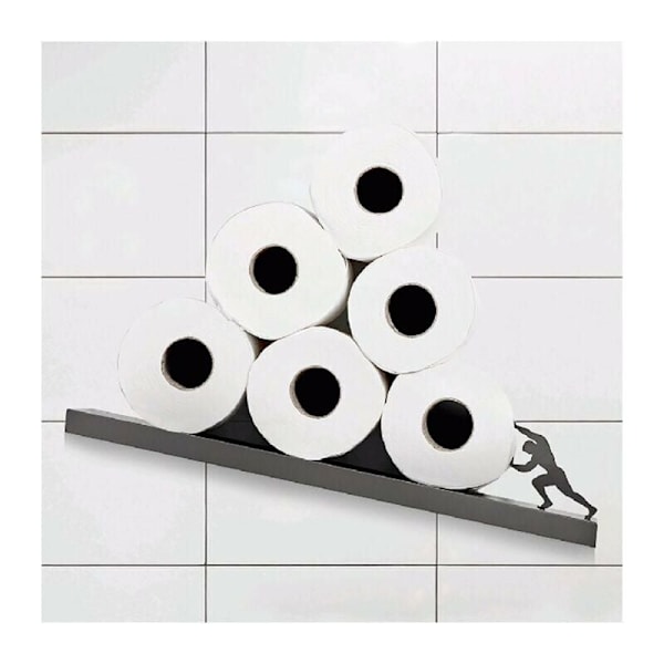 Toalettrullehållare i rostfritt stål Creative Hercules Förvaringsställ för badrumspapper Badrumstillbehör Hållare 44 x 10 x 10 cm,