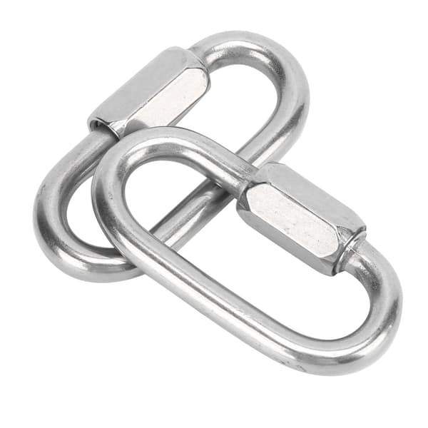 2 STK Quick Link Rustfrit Stål D Form Låsekarabinhage med Hex Skrue til Klatring 6mm