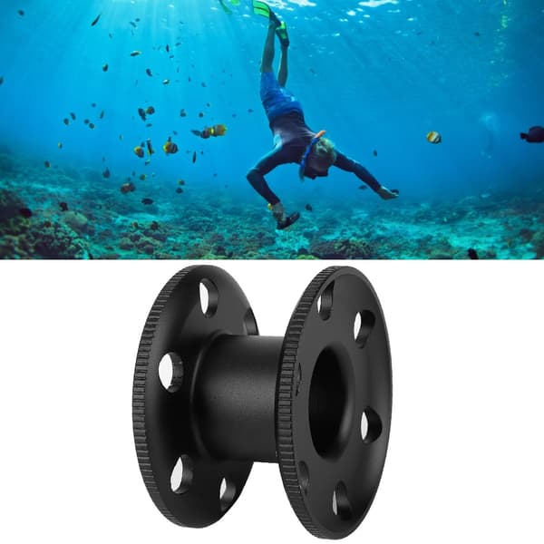 Scubadykkerfingerspole i aluminiumslegering, sort, undervands snorkeludstyr
