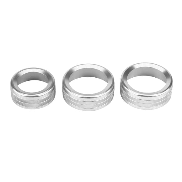 3 st Zinklegering AC-knappskydd för Alfa Romeo Giulia Stelvio Silver
