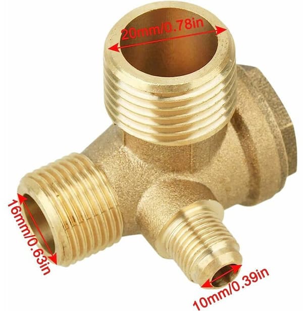 Kompressorkontrollventil 2 st 3-port 20x16x10 mm för luftkompressor