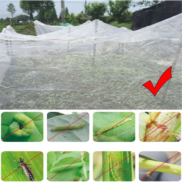 Trädgårdsnät, 10m X 2,5m Anti-insektsnät, Vegetabiliskt Anti-insektsnät, Mesh Anti- mesh för att skydda växter, blommor, grönsaker och fr