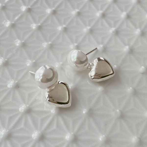 Ørering Heart Stud Sølv Fashion smykker Ac5009