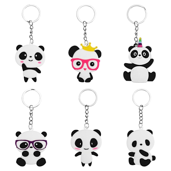 Toyvian 6kpl Sarjakuva Panda Avaimenperät Avaimenperä Juhla suosii riipus lapsille Lelu Ornament Matkamuisto Lahja