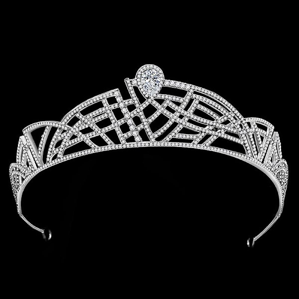 Brudekrone Hodeplagg For Kvinnelig Bryllup Bursdag Hodeplagg Rhinestones Innlagt Retro Luksus Hår