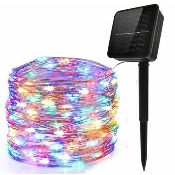 33ft 100LED Solar String Lights, 2 lägen Koppartråd Blinkande Ljus Dekorativ belysning för bröllopshemsfest, 1st