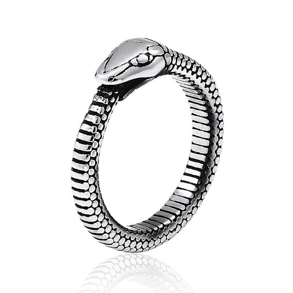 Retro Nordic Mythology Menn Ouroboros Ring Punk Hip Hop Rustfritt stål Biker Snake Ring For Menn Kvinner Mote Smykker Gaver