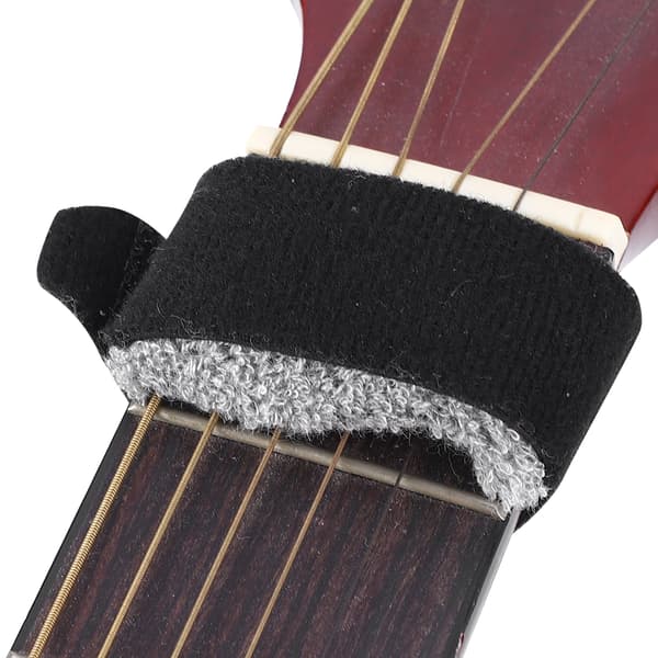Universal 7-strenget Guitar Mute Dæmper Støjreduktion 20cm Sort