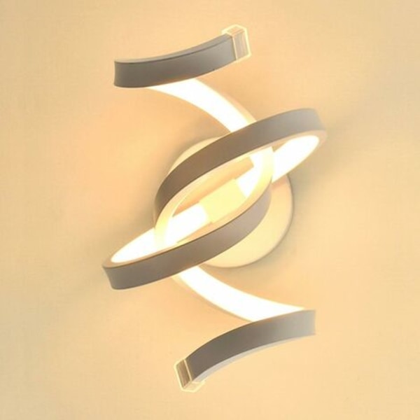 Moderne Akryl Væglampe LED Lys Spiral Væglampe Enkel Aluminium Stue Sengeside Soveværelse A