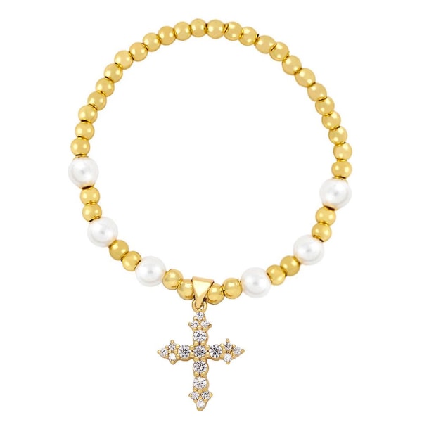 Armband Vintage Zircon Cross Modesmycken Ac8488 Rose