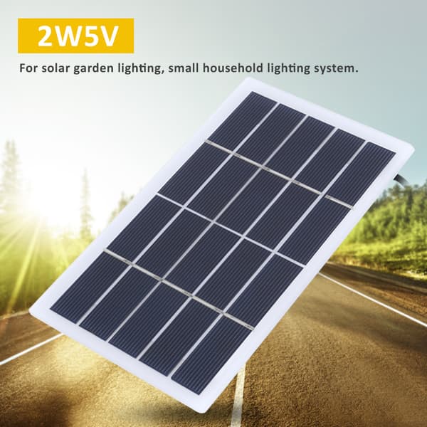 2W 5V Polysilicon Solpanel DC-laddare för 3.7V Batteri Utomhus Trädgårdslampa