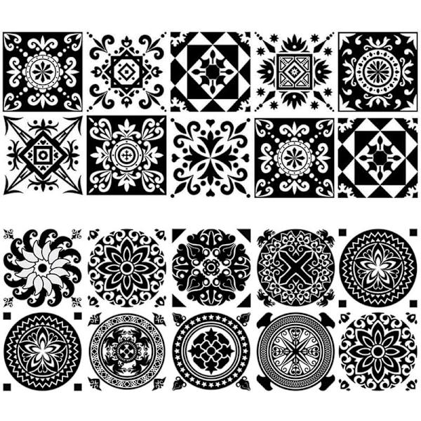 Makuuhuoneen lattian seinäkoriste mustavalkoinen itseliimautuva tapetti (HZ-006 HZ-008 15*15),