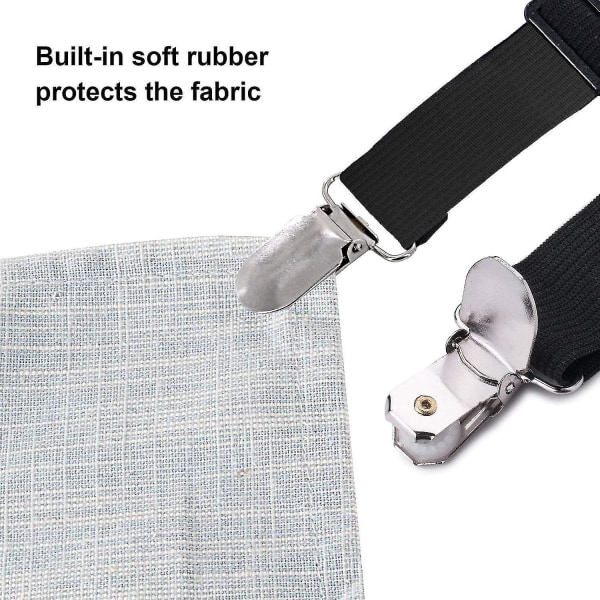 Unik Store 4 Stk Elastisk Lakken Båre, 60-130cm Justerbar Elastisk Sengetøj, Bårer Passer Alle Senge Og Madrasser, Sort