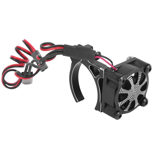 RC Model Bil Motor Køleventilator Køleplade med Termisk Sensor til 540 550 3650 3660 Sort