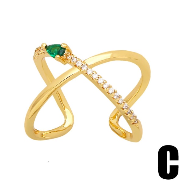 Sormus Vintage Zircon Geometry Stud Muotikorut Ac10599 C