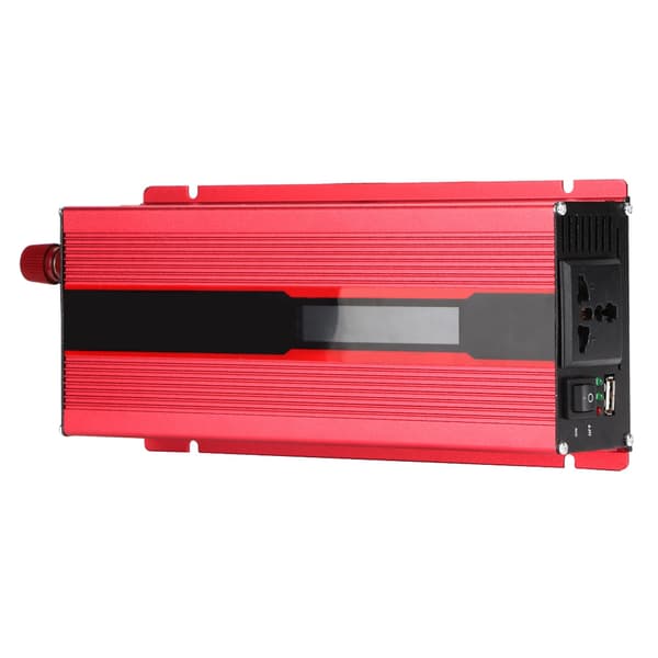 Bilsolcelleomformer 2000W med USB-lading, LCD-indikator, DC 12V til AC 220V