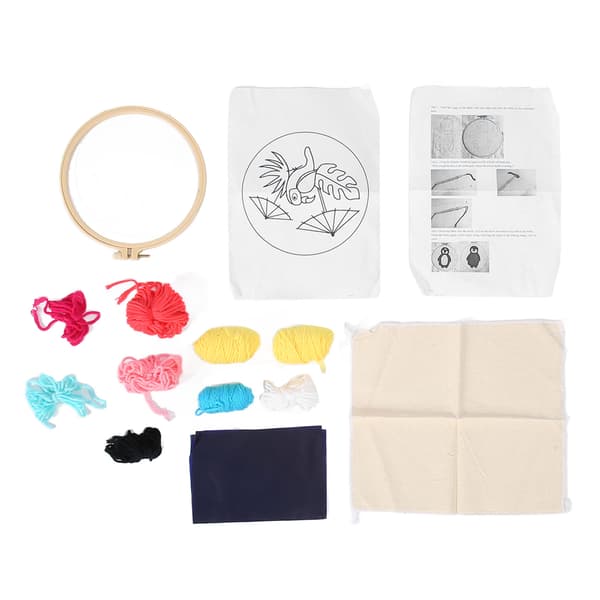 Punch Needle Kit DIY Gör tecknad papegojamönster Broderi Startkit för dekoration
