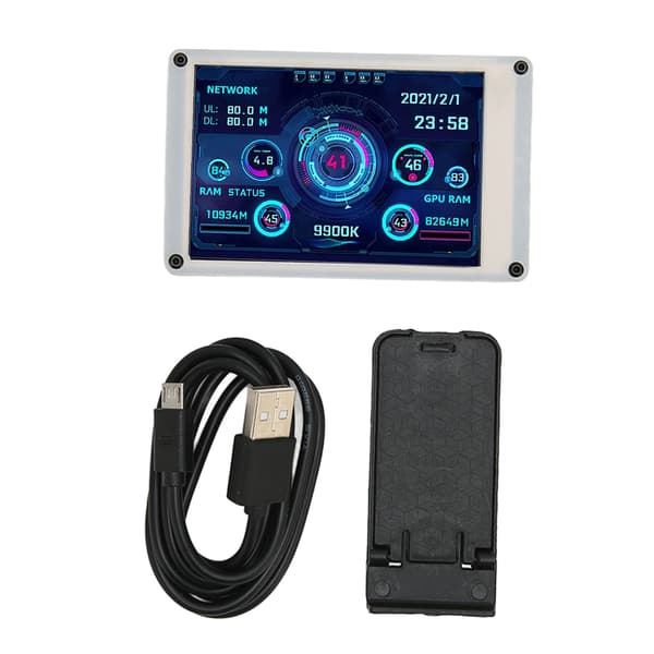 3,5 tums IPS dimbar PC CPU GPU RAM datamonitor med dubbla USB-portar, automatisk avstängning, temaredigerare