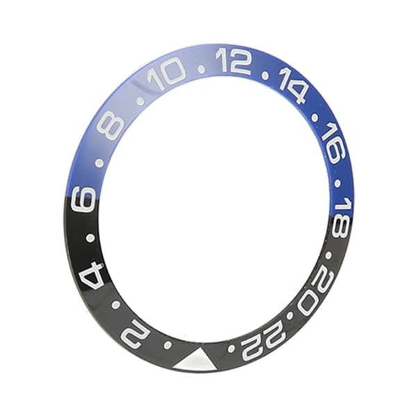 38 mm Sort Blå Keramisk GMT Urkrans Indsats Ring Hvide Tegn