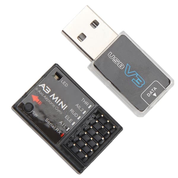 RC Flight Controller A3 Mini 6-akset flygyro-stabilisator multi-protokoll seriell mottaker fastvinge