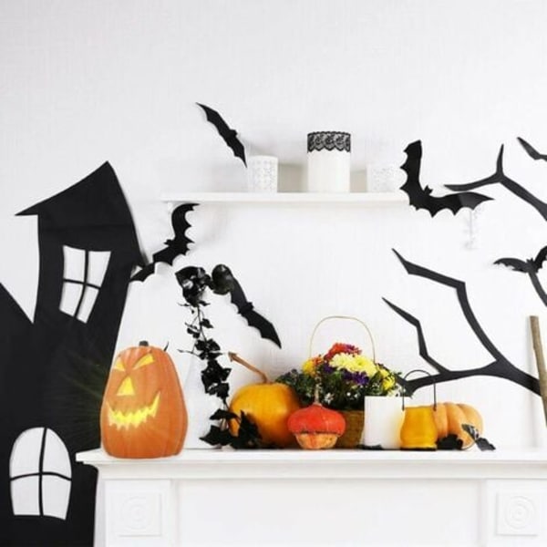 Gresskarlykt for Halloween - Lykt - Batteridrevet - Festdekorasjon for Halloween, høst, utendørs, innendørs og G
