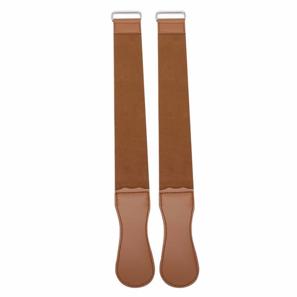 2 stk. dobbeltlags rett barberknivstropp barberbrynebelte
