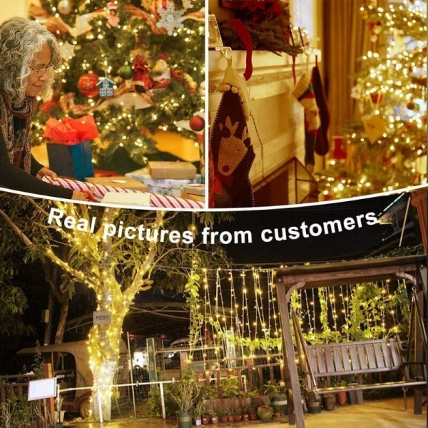 1000 LED-lysstrenger 100 M varmhvite, 8 lysmoduser Lampe, Quntis Fairy Lights for bursdagsbryllup, Xmas Innendørs Ute