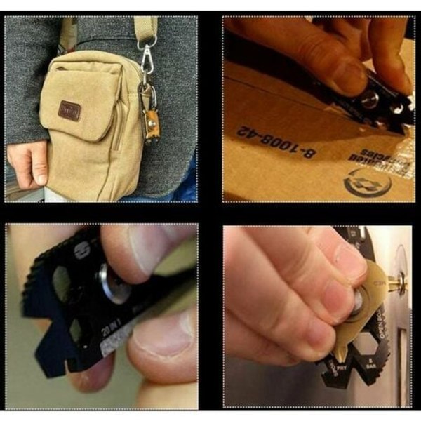 Pocket Multi Tool, 2 stk. slagskruetrækker åbner nøglering værktøj udendørs lommeværktøj
