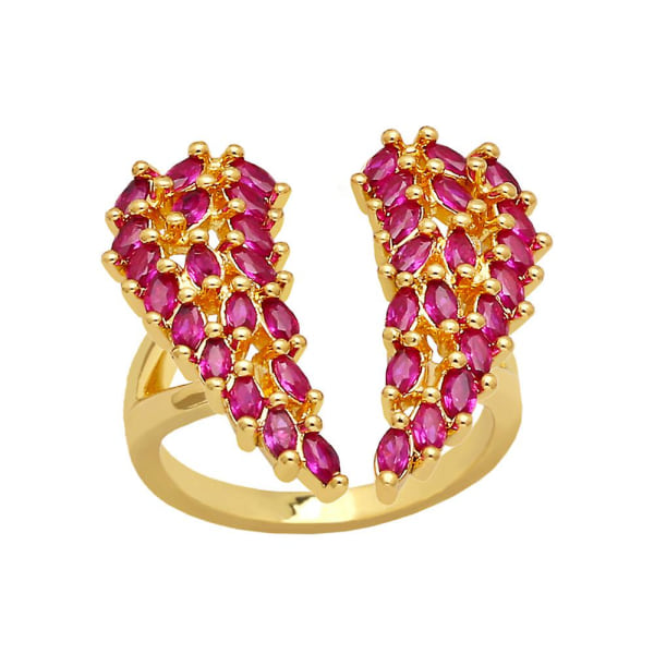 Ring Vintage Zircon Angel Wings Modesmykker Ac8653 Blue