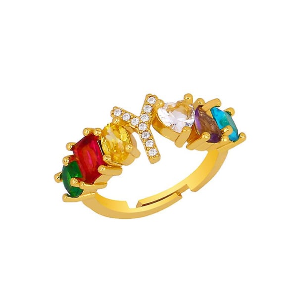Ring Vintage Zircon Colorful Letter Fashion Jewelry Ac9362 Y