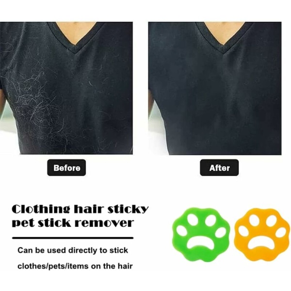 Pet Cat Claw-klistermærke, tøjduster, (3 stk orange mønster 1 individuel op + 3 stk grønt mønster 1 individuel op), kæledyrsartikler