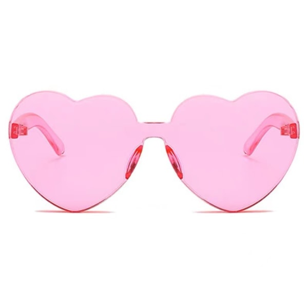 Peach Heart Aurinkolasit Love Aurinkolasit Jelly Color Kehyksetön Heart Conjoined Glasses Häikäisevän väriset lasit (vaaleanpunainen (täplä)),