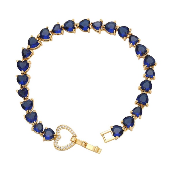 Armbånd Vintage Zircon Heart Stud Fashion smykker Ac9505 Blue