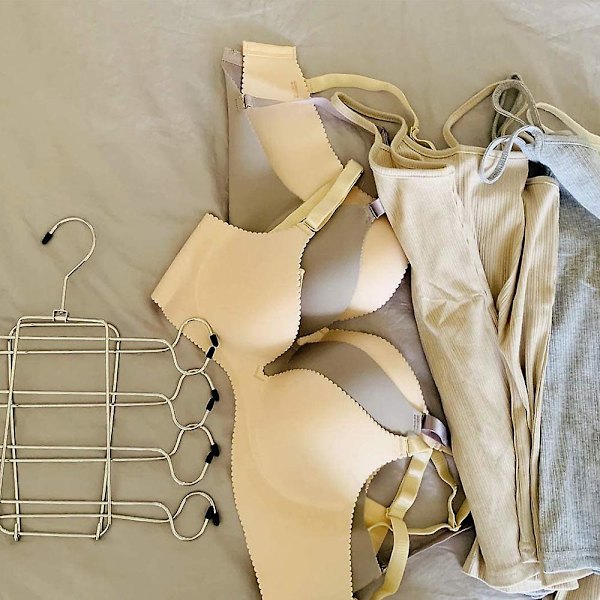 Piao Tank Tops Ripustin Metalli Taittuva Tilaa Säästävä Ripustin Kaappi Organizer Topit, Cami, Rintaliivit, Uimapuvut, Vyöt, Solmiot Black