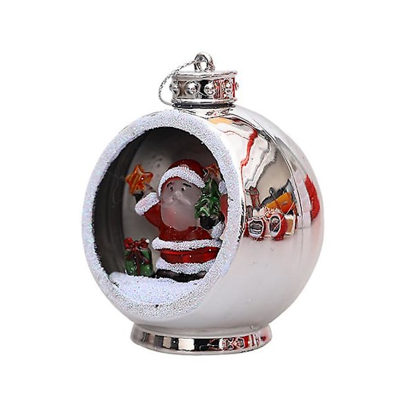 Julegave plastik lys Julepynt kugler silver